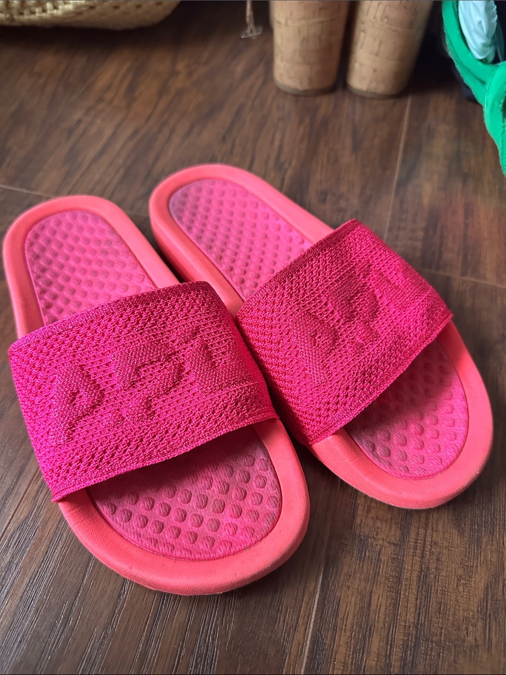 APL Hot Pink Slides - Textured Strap
